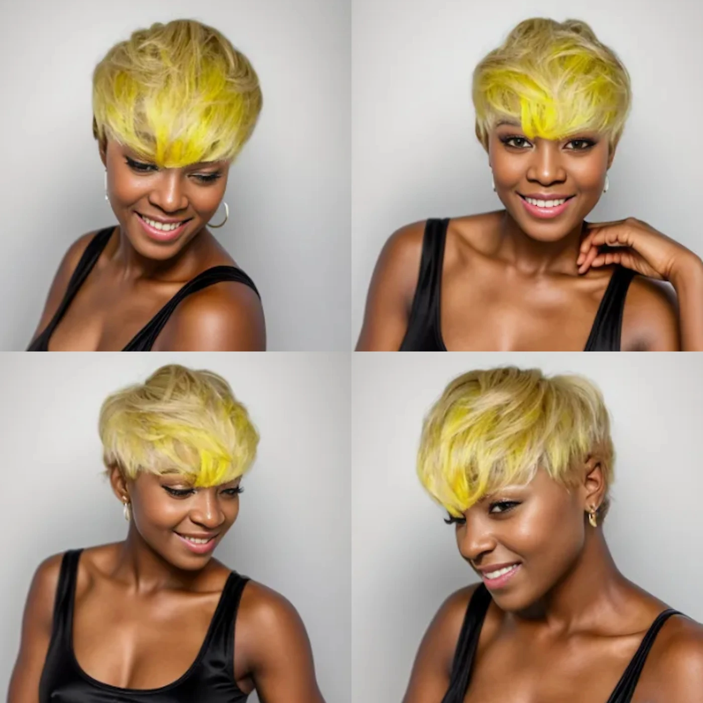 Top Trends: WIGERA Highlight Synthetic Pixie Cut Ombre Bronw Yellow Honey Blond Gold Mixed Short Straight Hairstyle Wig With Bangs For Women Shoppable Styles - Image 2