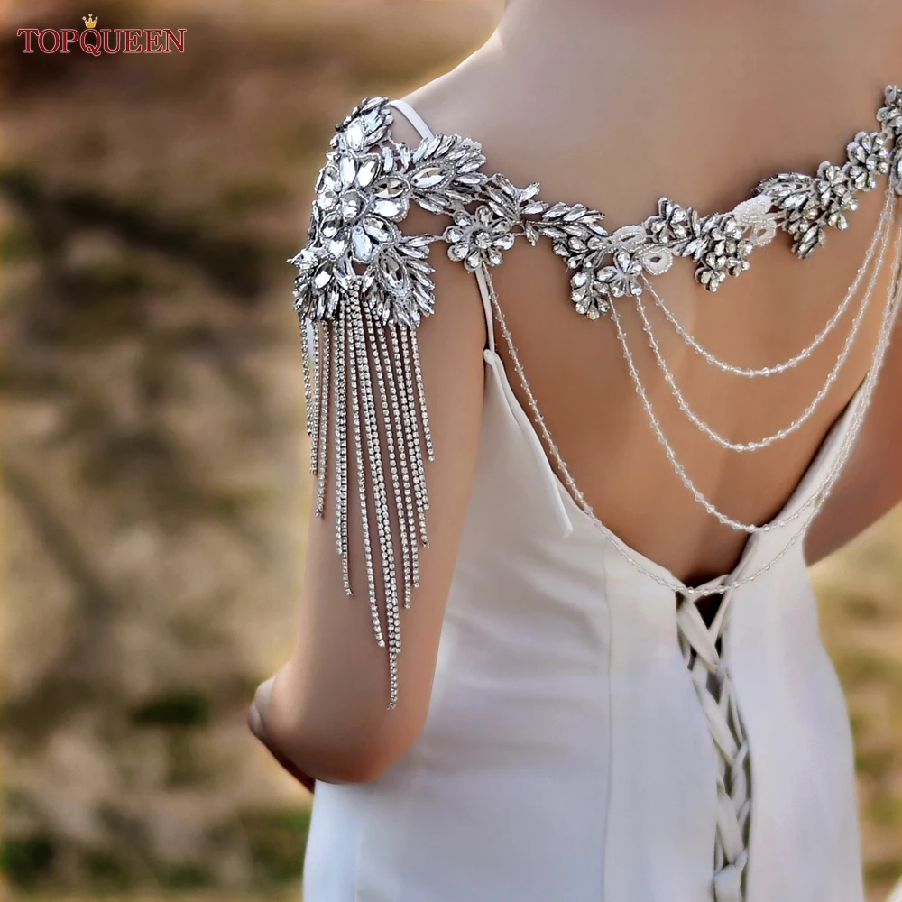 Top Trends: TOPQUEEN Wedding Dress Shoulder Chain Handmade Beaded Banquet Shawl Jewelry Bohemian Style Bridal Necklace Accessories SG23A Shoppable Styles