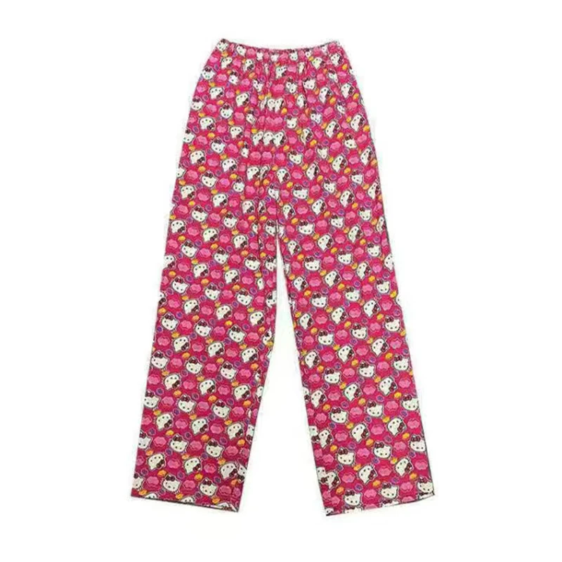 Top Trends: Hello Kitty Pants Women's Spring And Autumn New Wide-leg Trousers Cute Cartoon Fashion Loose Elastic Waist Casual Printed Pants Shoppable Styles