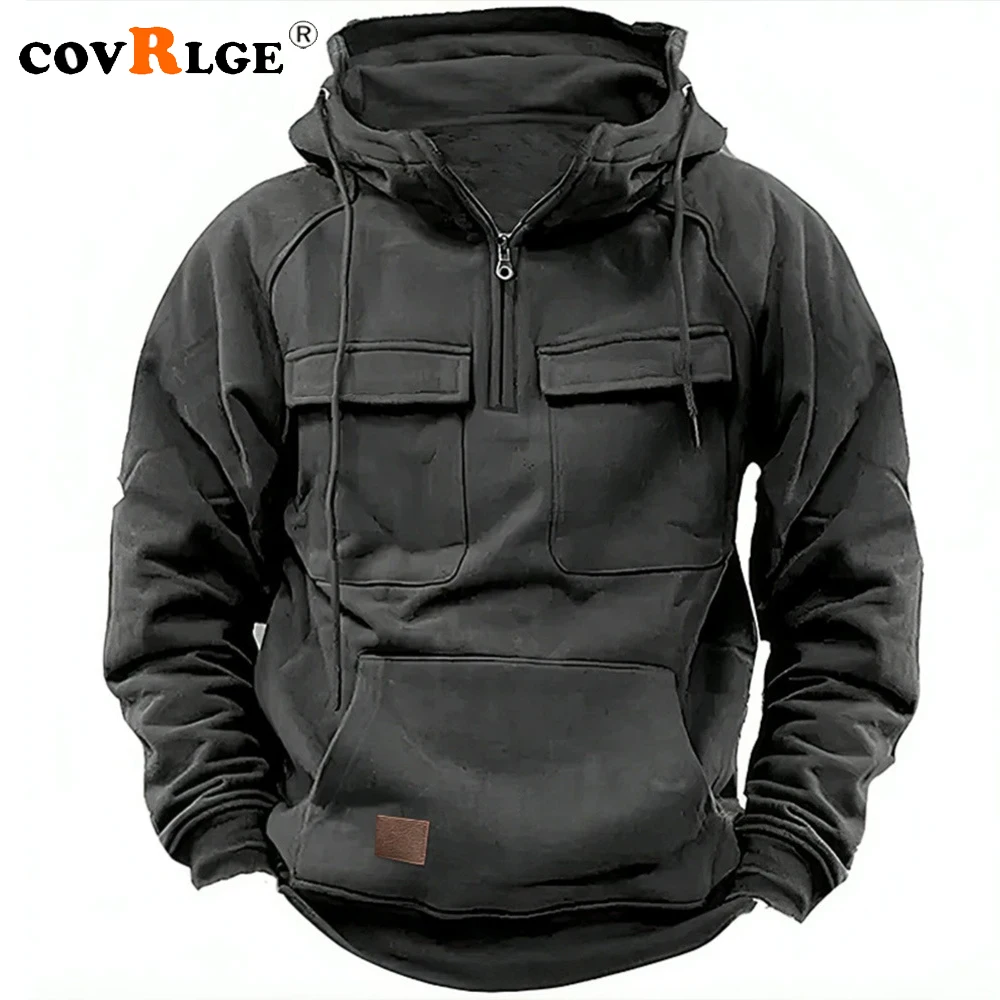 Top Trends: Covrlge 2023 New British Style Spring And Autumn Youth Style Solid Men‘s Hoodie Loose Hooded Men Sweatshirt Casual Hoodies Shoppable Styles