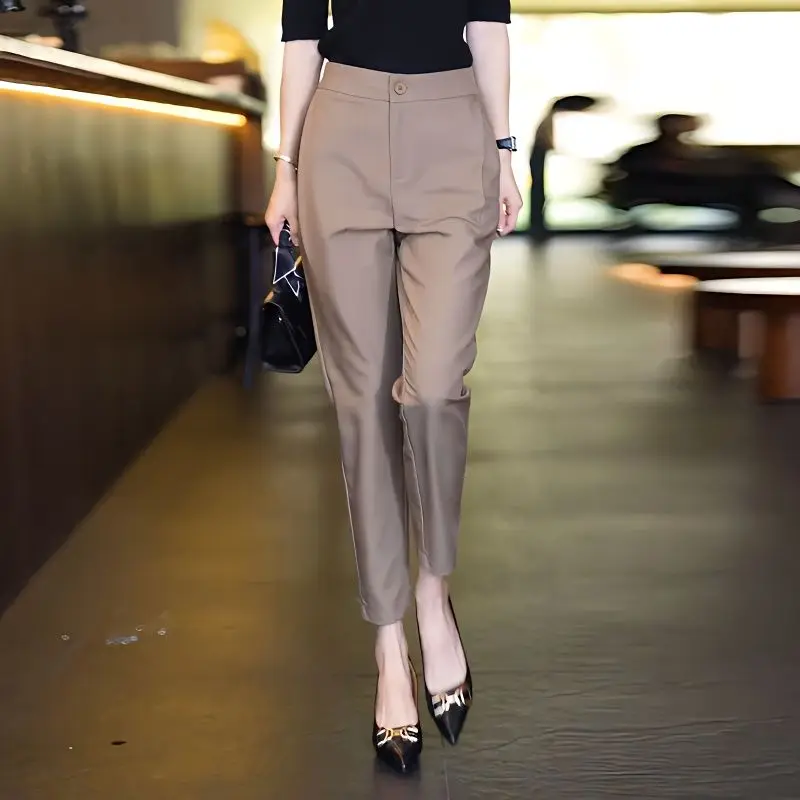 Top Trends: Elegant Office Lady Fashion Pants Business Casual Straight Solid Color Zipper New Pockets Button Premium Women&#039;s Clothing 2023 Shoppable Styles