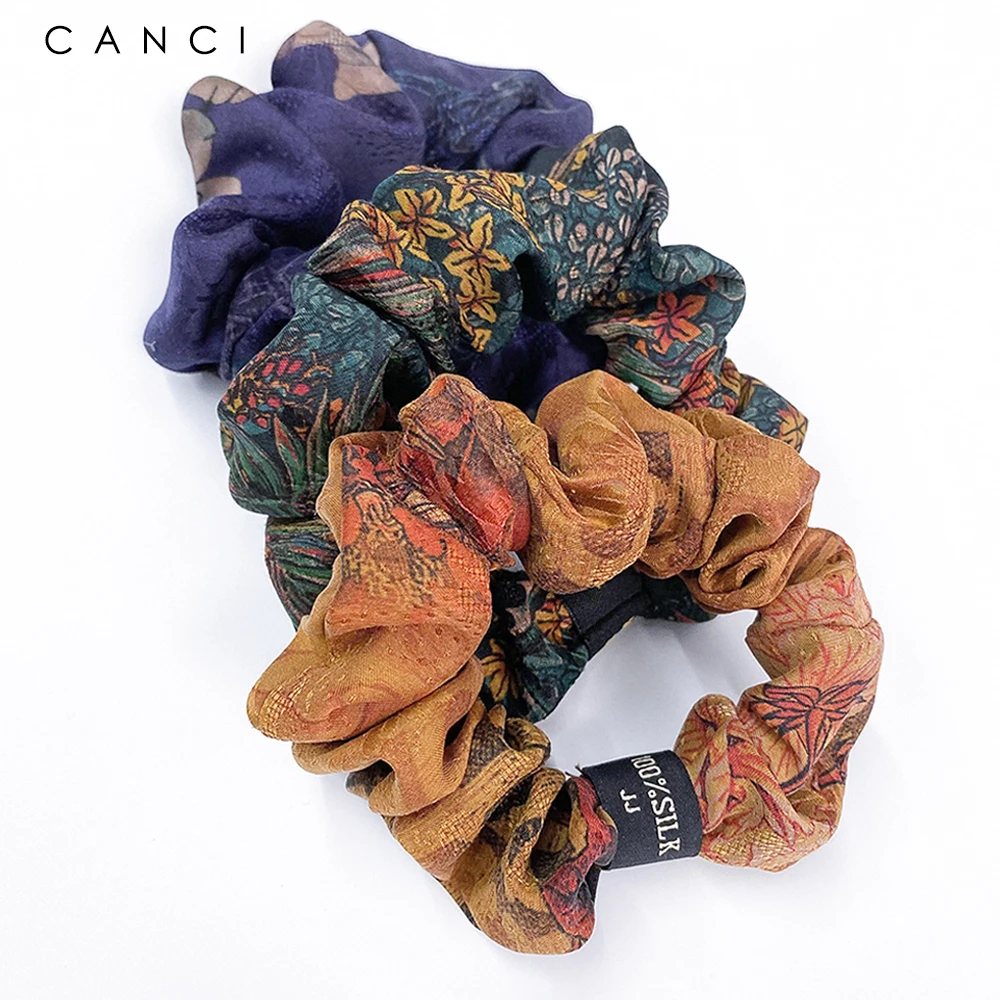 Top Trends: 100% Pure Mulberry Silk Scrunchies Gambiered Canton Gauze Silk Fabrics Hair Bands Ties Elastics Headband Accessories 26 Momme Shoppable Styles