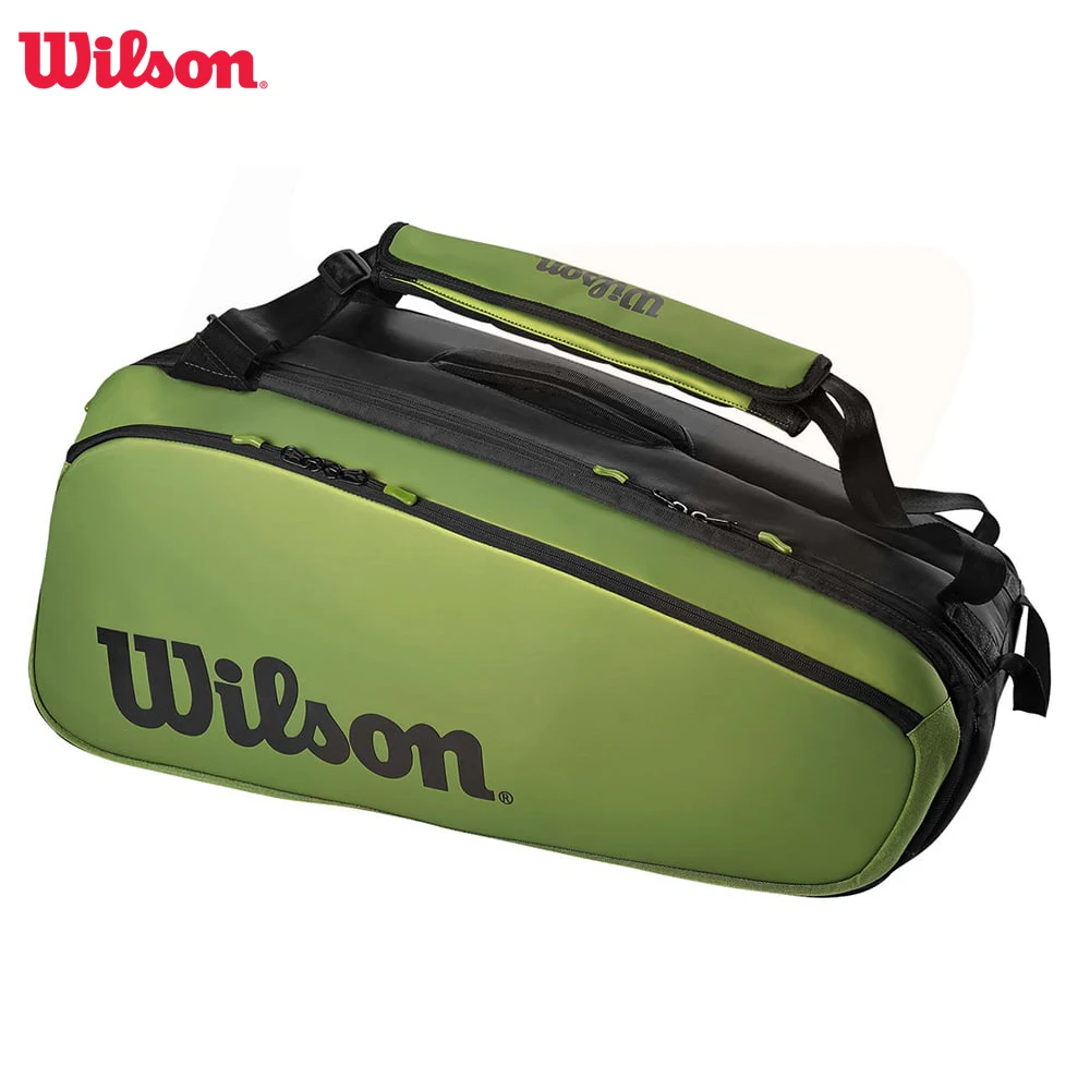 Top Trends: Wilson Blade Super Tour V8 Large Space 9 Pack Tennis Bag Green Professional Equipment Racquet Bag For Tennis Racket WR8016701001 Shoppable Styles