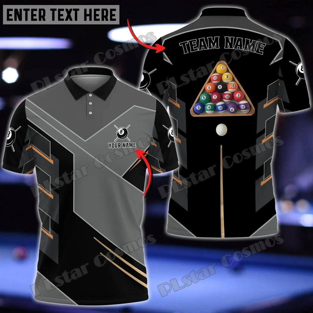 Top Trends: Black And Gray Ball 8 Billiards Personalized 3D Printed Fashion Men&#039;s Polo Shirt Summer Street Unisex Casual Polo Shirt WK80 Shoppable Styles