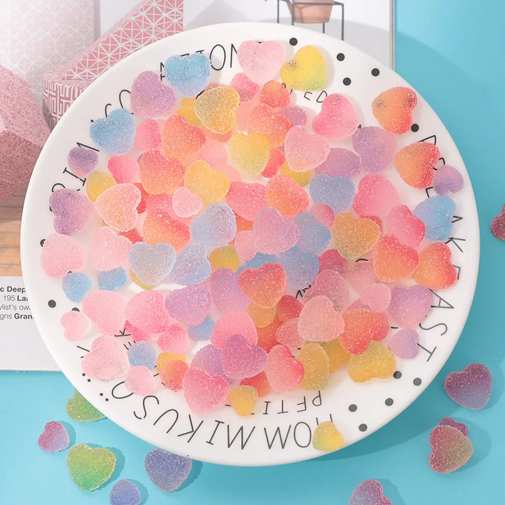 Top Trends: Kawaii Gummy Bear Nail Charm 20pcs Soft Candy Doughnut Heart Animal Nail Art Decoration Mix Colors For Nail Art Cabochons 11MM Shoppable Styles