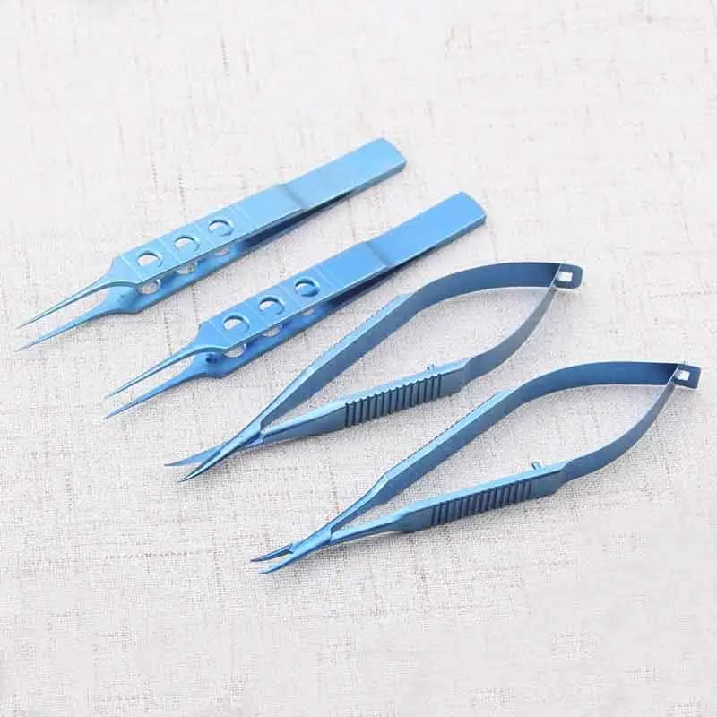 Top Trends: New 11cm Stainless Steel Ophthalmic Microsurgical Instruments Needle Holder Micro Scissors Tweezers Hand Surgery 4pcs / set Shoppable Styles