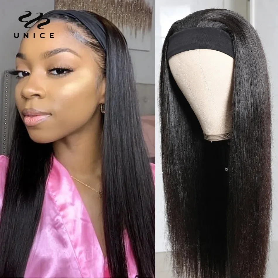 Top Trends: Unice Hair Straight Headband Wig Human Hair Wigs For African American Women Affordable Glueless Headband Wig Beginner Friendly Shoppable Styles