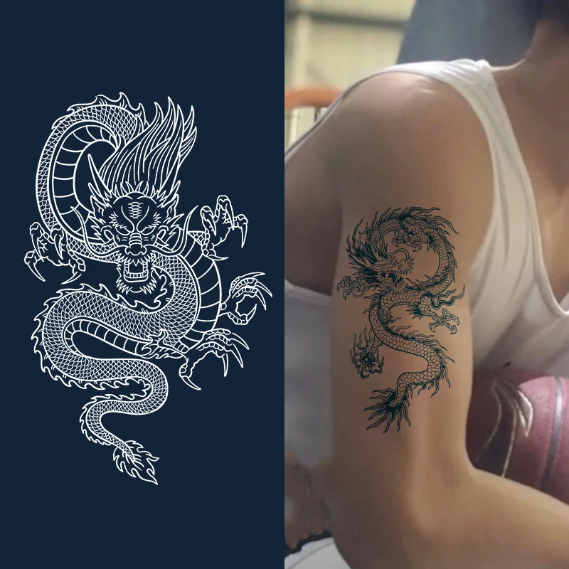 Top Trends: Realistic Dragon Fake Tattoo Stickers For Men Boys Kids 3D Dragon Temporary Tattoos Washable Tattoos Shoppable Styles