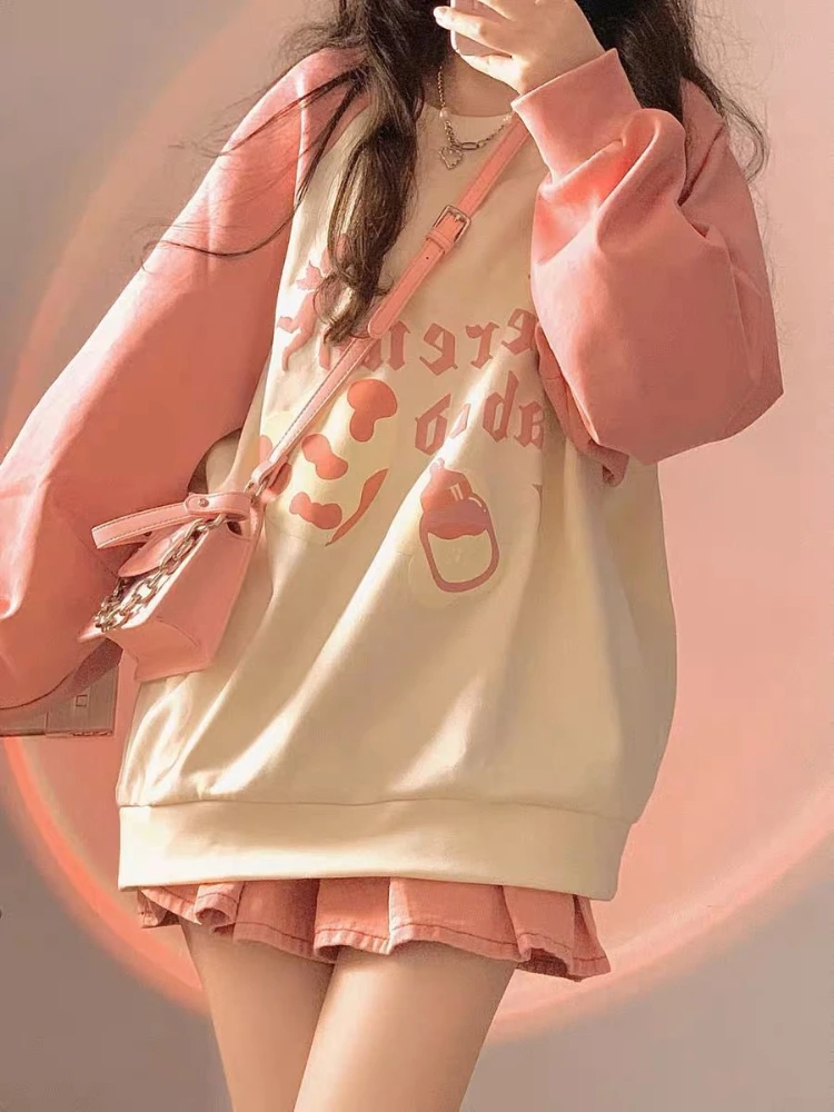 Top Trends: Deeptown Kawaii Sweet Pink Hoodies Women Japanese Harajuku Oversized Sweatshirts Female Loose Casual Long Sleeve Y2K Tops Korean Shoppable Styles - Image 6