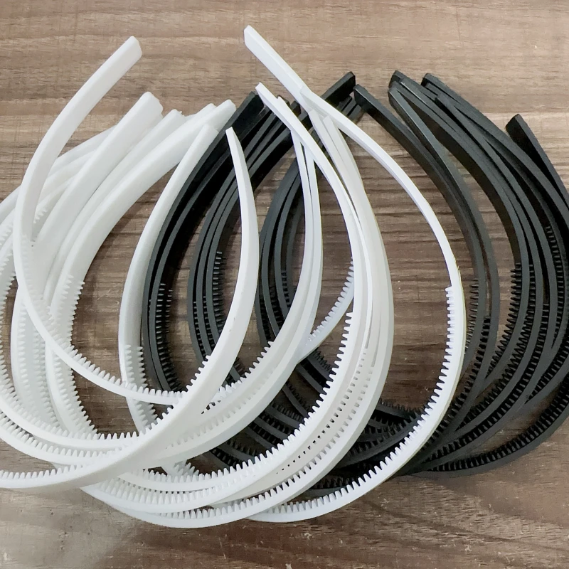 Top Trends: 5pcs / lot 8mm / 10mm Wide White Black Teeth Hairbands Girls Plastic Headbands Lady Jewelry Findings Diy Tools Hair Accessories Shoppable Styles