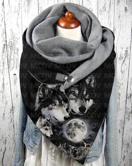 Top Trends: MCDV Wolf Moon 3D Printed Autumn And Winter Casual Scarf And Shawl For Women Drop Shipping Shoppable Styles