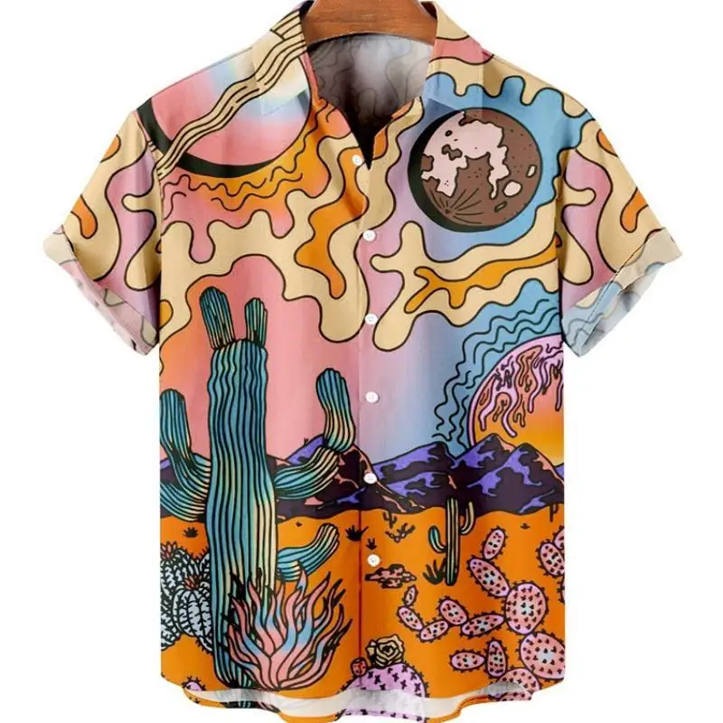 Top Trends: Men's Summer Cartoon Fashion Vacation Printing Original Medieval Floral Casual Short Sleeve Shirt Dazn Luxury Elegant Clothing Shoppable Styles