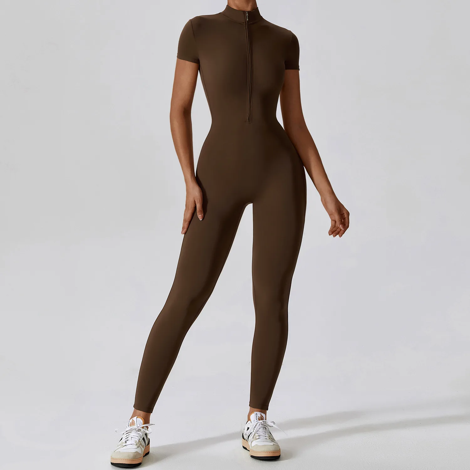 Top Trends: Yoga Set Women&#039;s Jumpsuits One-Piece Suit Zipper Short Sleeve Gym Push Up Workout Clothes Fitness Bodysuit Sportswear Tracksuit Shoppable Styles