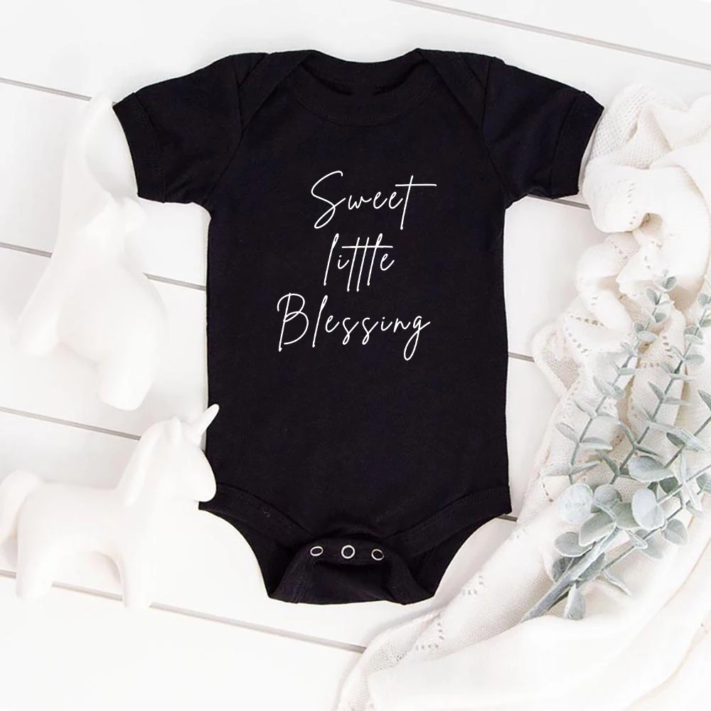 Top Trends: Summer Sweet Little Blessing Infant Romper 100% Cotton Baby Items Oneses Newborn Baby Stuff Bodysuits Black Baby Girl Clothes Shoppable Styles