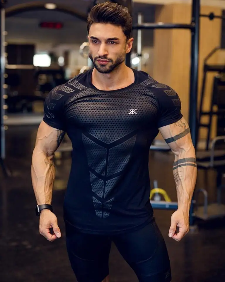 Top Trends: 23 Summer Fitness Suit Coach Sports T-shirt Muscle Tight Fit Men's High Elastic Training Suit Short Sleeve Fitness Suit Men Shoppable Styles