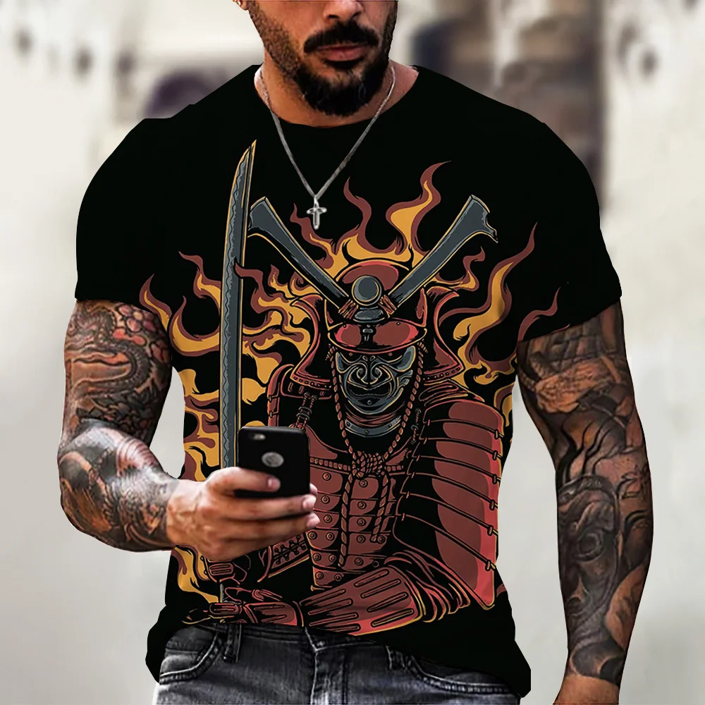 Top Trends: Vintage Samurai T-shirts For Men 3D Japan Style Print Short Sleeve Tops Street Hip Hop Streetwear Ninja Tees Men's T Shirt 6XL Shoppable Styles - Image 2