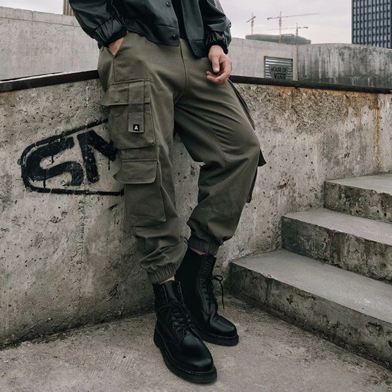 Top Trends: Autumn Winter New Male Loose Casual Pockets Solid Color Cargo Pants Homme Fashion Harajuku Y2K All-match Trousers Men's Clothing Shoppable Styles