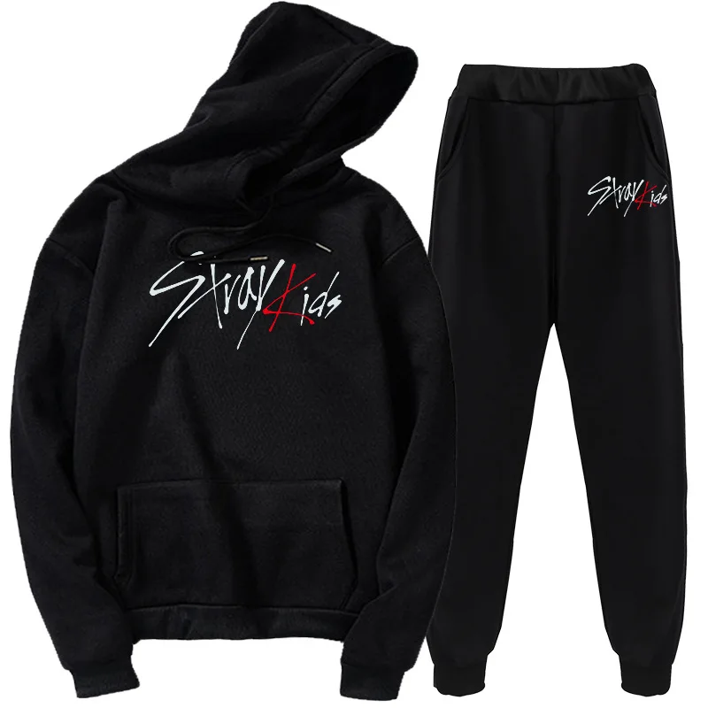 Top Trends: 2023 New KPOP Stray Kids MIROH Albumn Two Piece Tracksuit StrayKids MINHO WOOJIN CHANGBIN FELIX Hoodie+ pants Men Women Shoppable Styles