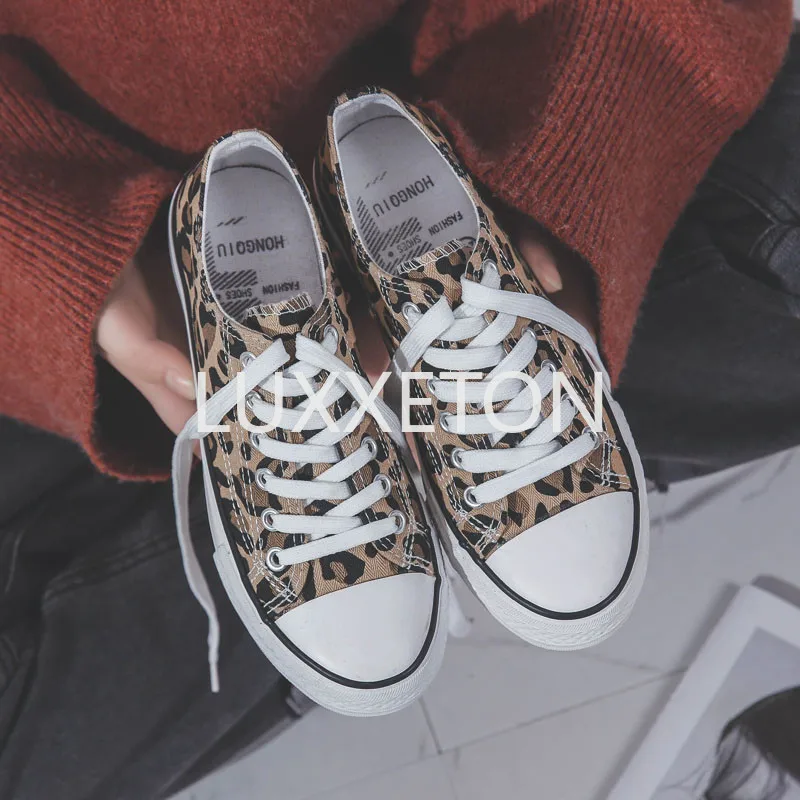 Top Trends: New Leopard Pattern High Top Canvas Harajuku Sports Shoes Fashionable New Lacing Flat Bottom Women&#039;s Classic Exercise Shoes Shoppable Styles