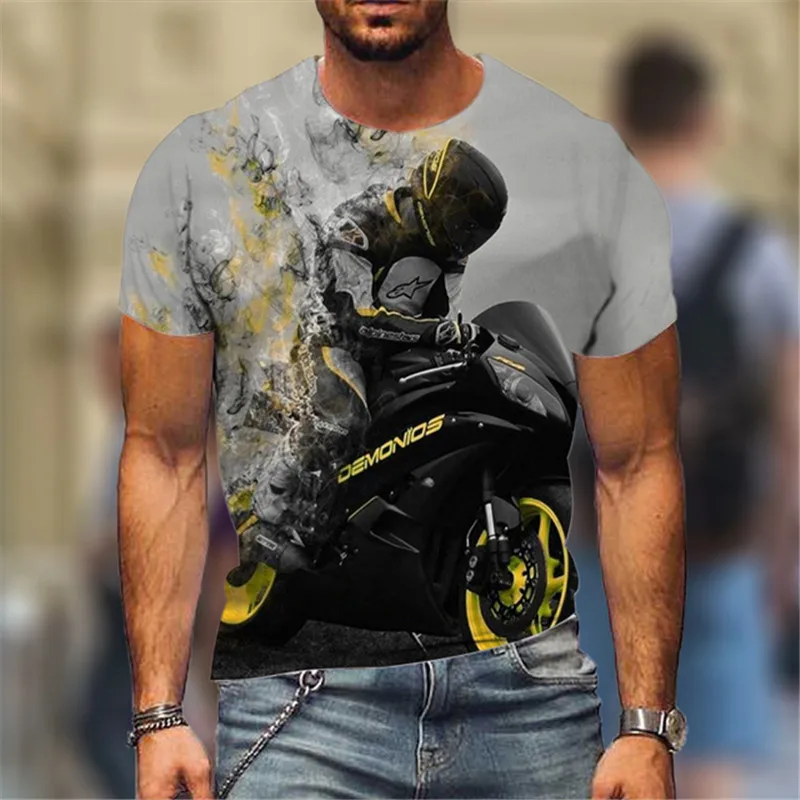 Top Trends: Fashion Street Motorcycle Men T-Shirts Hot Selling Locomotive Pattern 3D Printed Short Sleeve Tees Moto & Biker Hip Hop Man Tops Shoppable Styles - Image 4