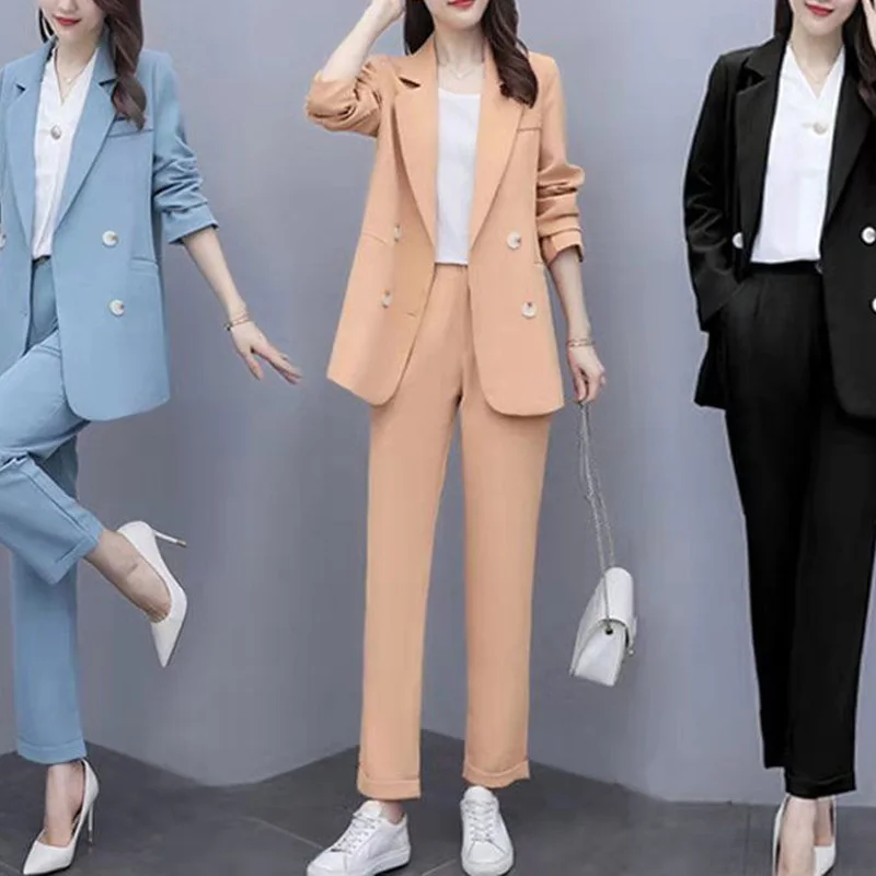 Top Trends: 2023 New Spring And Autumn Seasons Fashion And Elegance Simple Commuting Solid Double Button Oversized Long Sleeve Suit Coat Shoppable Styles