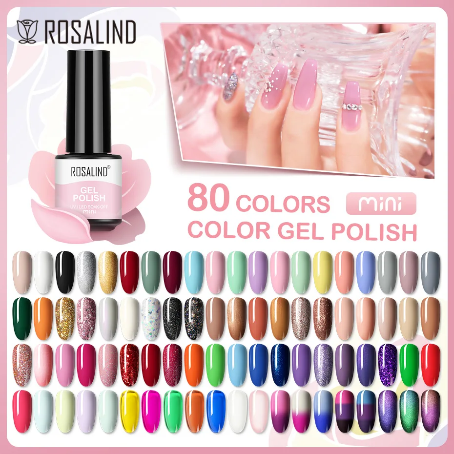 Top Trends: ROSALIND 7ML Gel Nail Polish Pure Color Long Lasting UV Nail Art Design Semi Permanent Varnishes Base Top Coat Nail Gel Shoppable Styles