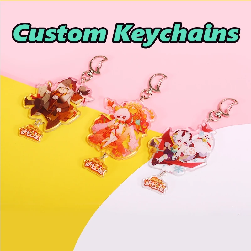 Top Trends: Custom Keychains String Together Cartoon Key Chain Photo Customized Anime Charms Clear Acrylic Personalized Keychains Shoppable Styles