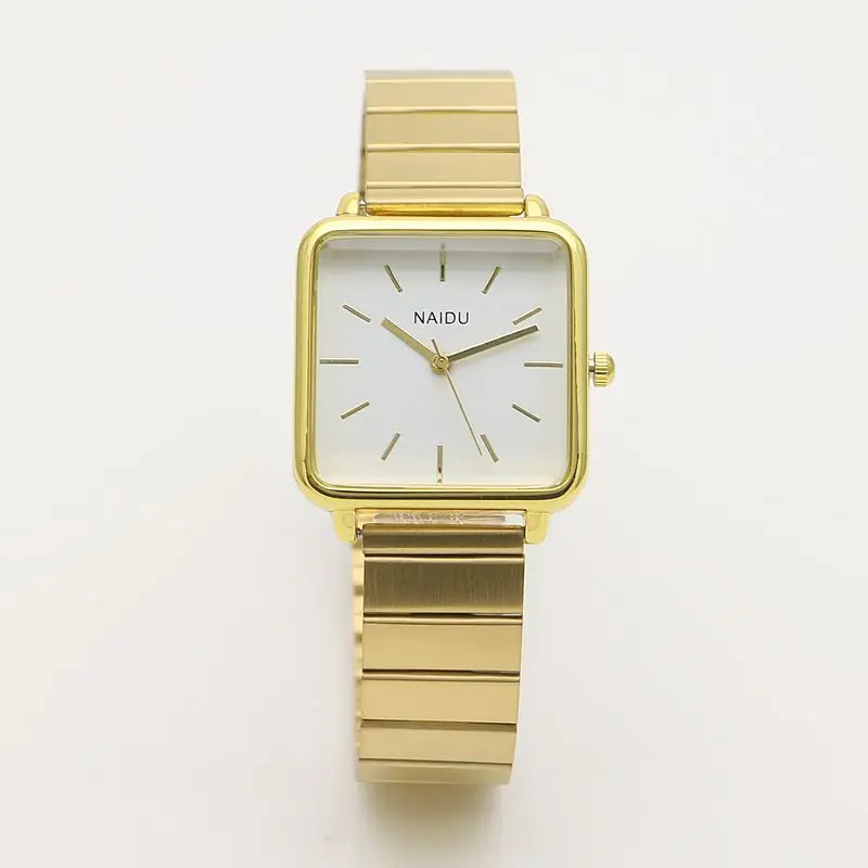 Top Trends: Women Quartz Watch Luxury Fashion Square Gold Case Steel Band Simple Roman Numerals Dial Clock Female Watches Ladies Wristwatch Shoppable Styles