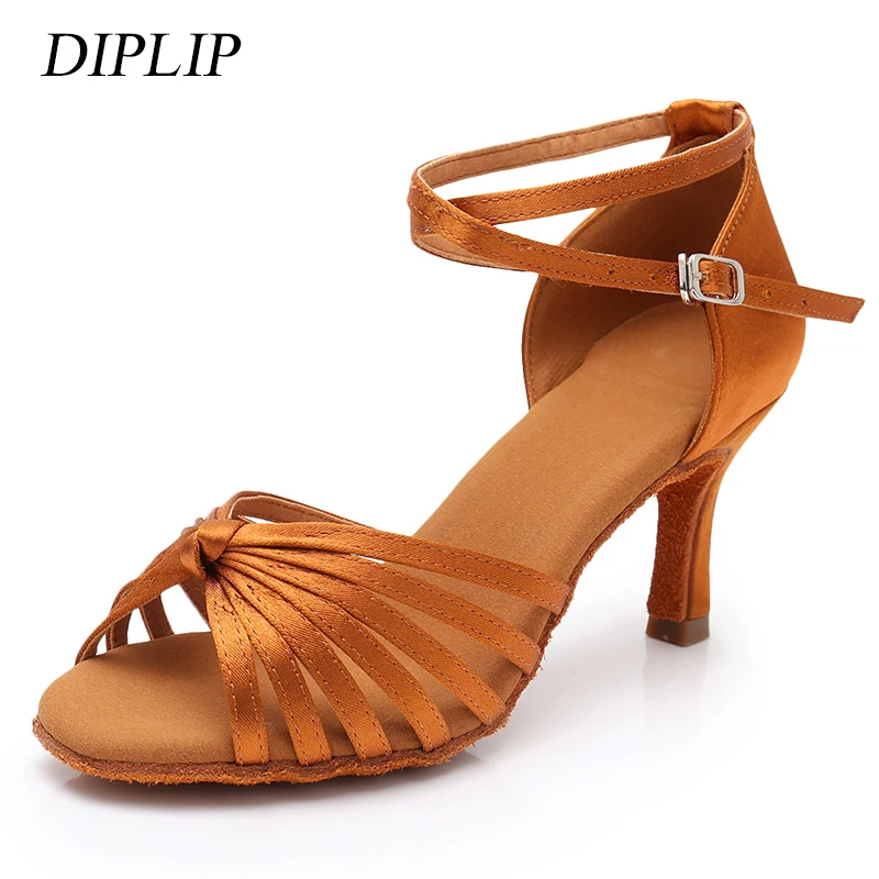 Top Trends: DIPLIP New Latin Dance Shoes For Women Girls Tango Salsa Ballroom Dance High Heels Soft Dancing Shoes 5 / 7cm Ballroom Dance Shoes Shoppable Styles