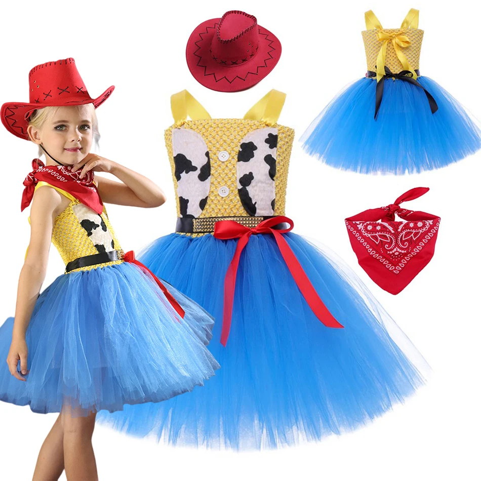 Top Trends: Disney Toy Story Jessie Dress Girl Fansy Tutu Gown With Hat Party Halloween Costume Princess Children Children Carnival Clothes Shoppable Styles