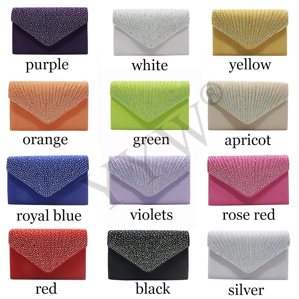 Top Trends: 14 Color Women Wedding Clutch Luxury Handbag Women Bags Designer Envelope Clutch Purse Female 2019 Yellow Evening Party Prom Bag Shoppable Styles