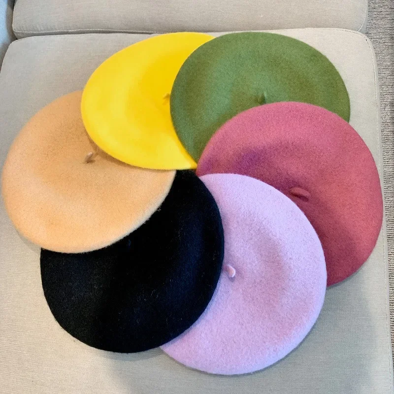 Top Trends: 2023 Spring Women Beret Hat Wool Fashion Berets French Artist Beret Flat Top Hat Girls Berets Caps Winter Warm Cap Beanies Hats Shoppable Styles