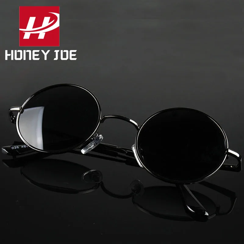 Top Trends: Retro Vintage Round Polarized Sunglasses Men Brand Designer Sun Glasses Women Alloy Metal Frame Black Lens Eyewear Driving UV400 Shoppable Styles