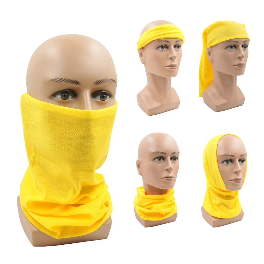 Top Trends: Breathable Outdoor Bandana Yellow Multifunction Cycling Neck Gaiter Sunblock Face Mask Headband Unisex Seamless Magic Scarf Shoppable Styles