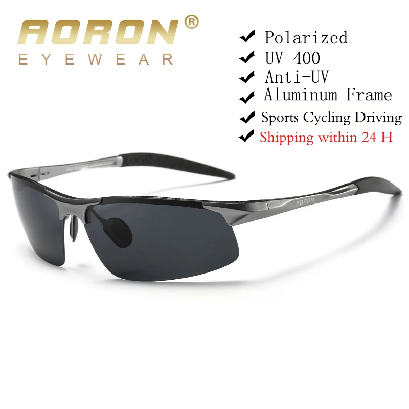 Top Trends: AORON Driving Polarized Sunglasses Men Aluminum Magnesium Frame Sport Sun Glasses Driver Retro Goggles Sunglass UV400 Anti-Glare Shoppable Styles