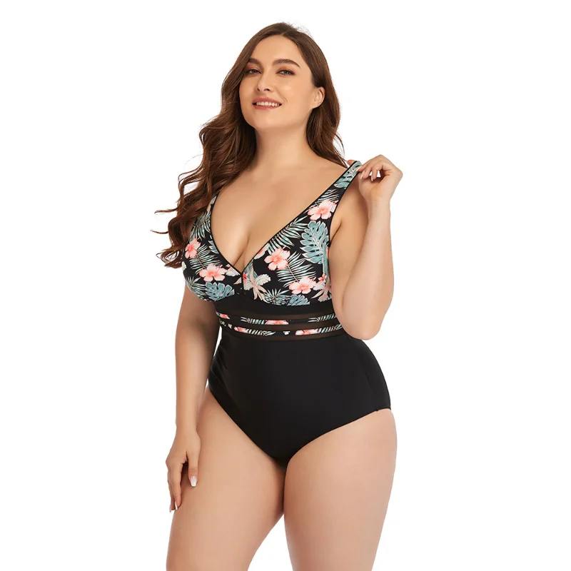 Top Trends: 2024 New Summer Bikini Set Printed Women&#039;s Swimsuit Oversized Swimwear For Ladies One Piece Sexy Large Beach One-piece Bikini Shoppable Styles