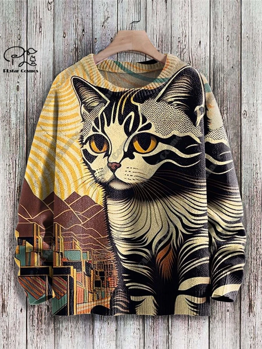 Top Trends: PLstar Cosmos New 3D Printed Animal Series Cute Funny Cat Pattern Ugly Sweater Winter Street Casual Unisex M-8 Shoppable Styles