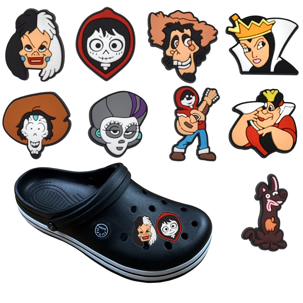 Top Trends: 1-9pcs Cartoon Coco Shoe Charms PVC Accessories DIY Clog Sandal Gaeden Shoe Decoration Buckle For Kids X-mas Gifts Shoppable Styles