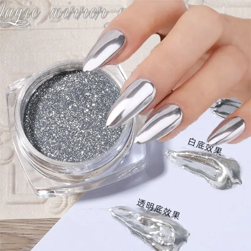 Top Trends: 1Jar Metallic Mirror Glitter Powder Nail Pigment Dust Metal Effect Holographic Rubbing Powder Nail Art UV Gel Polish Chrome Dust Shoppable Styles