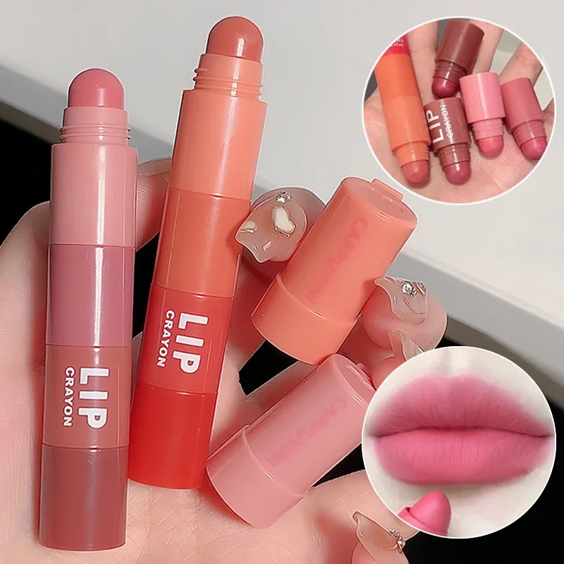 Top Trends: 4 In 1 Nude Matte Lipstick Pencil Kit Velvet Sexy Red Lip Tint Non-stick Cup Multicolour Lipstick Pen Makeup Lips Cosmetic Set Shoppable Styles