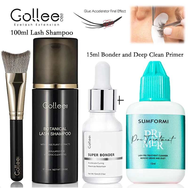 Top Trends: Gollee Lash Bond Set Low Odor Eyelash Foam Shampoo No Irritation Primer Cleaning Deep 15ml Super Bonder Lash Eyelash Supplies Shoppable Styles