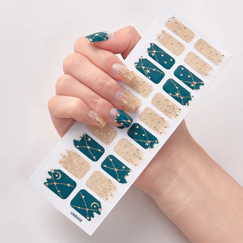 Top Trends: Baking Free Classic Contrast Green Fashion Nail Art Stickers Collection Manicure DIY Nail Polish Strips Wraps For Party Decor Shoppable Styles