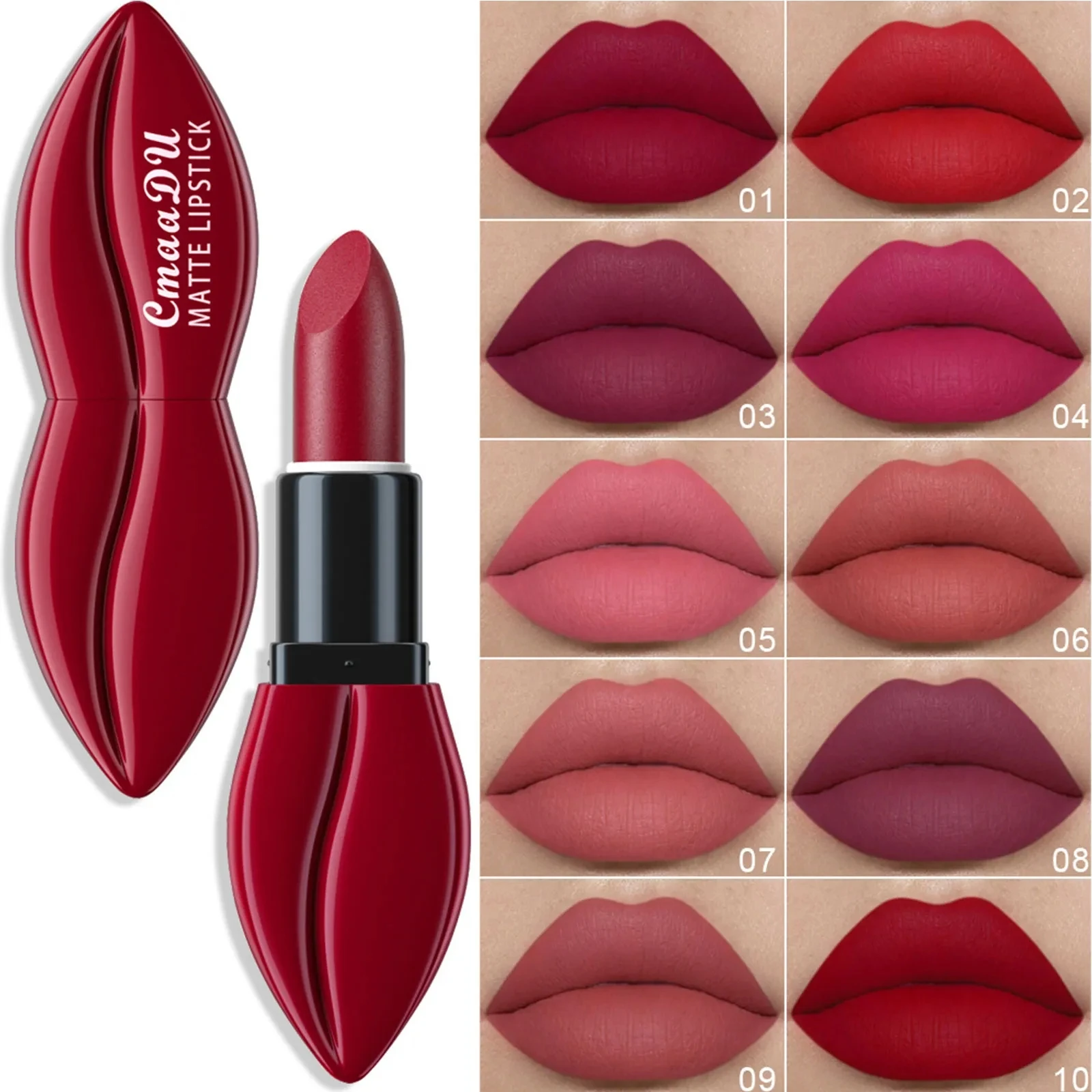 Top Trends: 10 Colors Waterproof Big Mouth Nude Matte Lipsticks Long Lasting Lip Stick Not Fading Sexy Red Velvet Lipstick Makeup Cosmetic Shoppable Styles