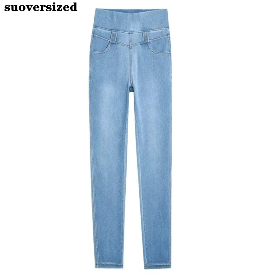 Top Trends: Classic Stretch Slim Women Jeans Elastic Waist Denim Skinny Ankle-Length Pants Trousers Korean Streetwear Oversized 38 Vaqueros Shoppable Styles