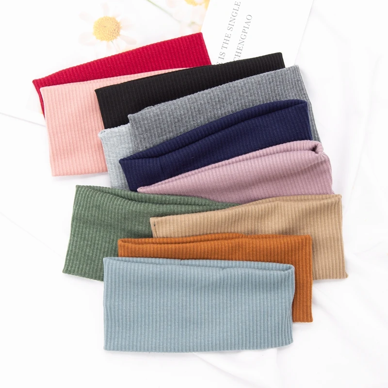 Top Trends: Women Solid Color Yoga Knitted Headband Cotton Wide Turban Twisted Knotted Headwrap Fashion Girls Hairband Hair Accessories Shoppable Styles - Image 2