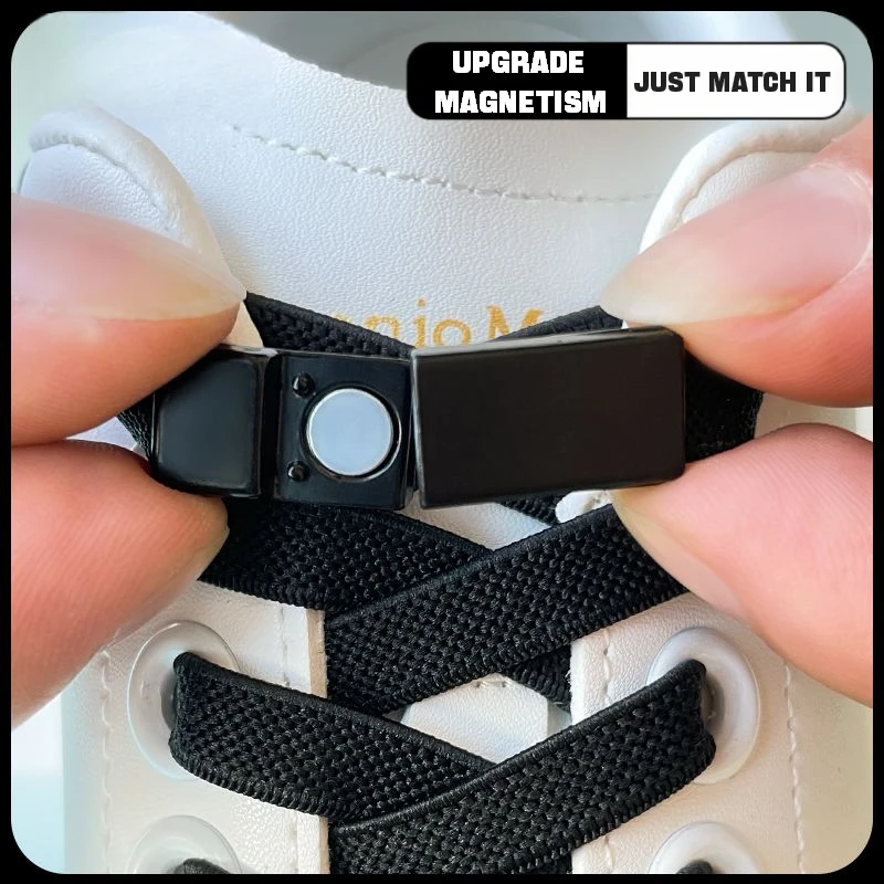 Top Trends: Elastic Laces Sneakers No Tie Shoe Laces Magnetic Lock Shoelaces Without Ties Kids Adult 8mm Width Flat Running Tennis Shoelace Shoppable Styles