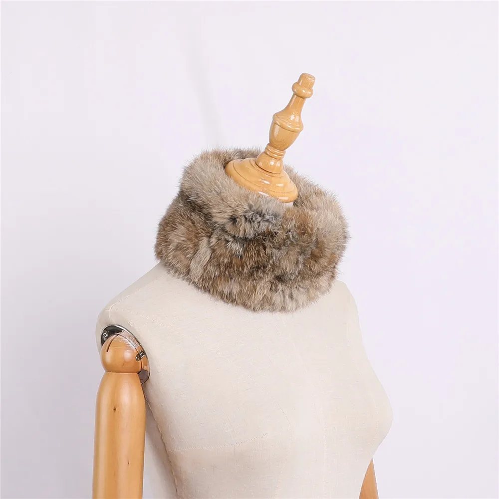 Top Trends: Women Real Fur Handmade Stretch Fur Scarf Knitted Genuine Rabbit Fur Headbands Girls Natural Fur Ring Cowl Snood Scarves Winter Shoppable Styles