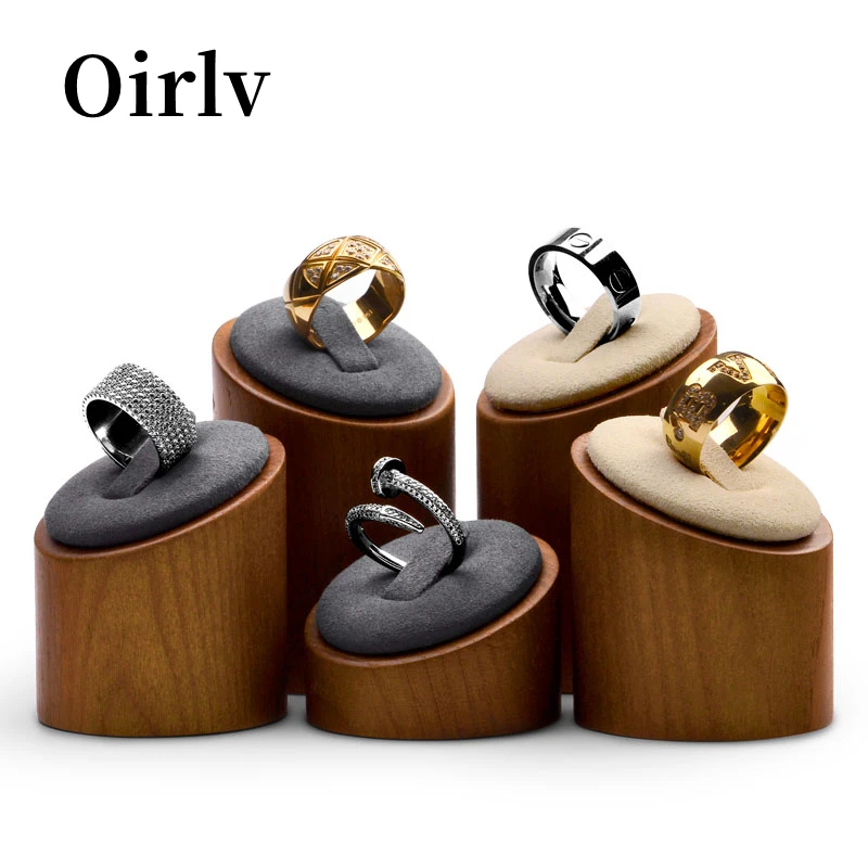 Top Trends: Oirlv Wooden Ring Holder Solid Wood Ramp Stair Type 3pcs Ring Display Stand Sets Wooden Ring Holder Jewelry Display For Selling Shoppable Styles