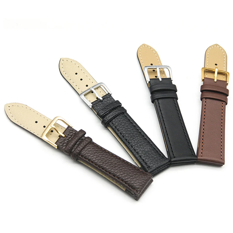 Top Trends: New 12 14 16 18 20 21 22mm Genuine Leather Watchband Soft Material Watch Band Wrist Strap Stainless Steel Buckle Watch Band Gift Shoppable Styles