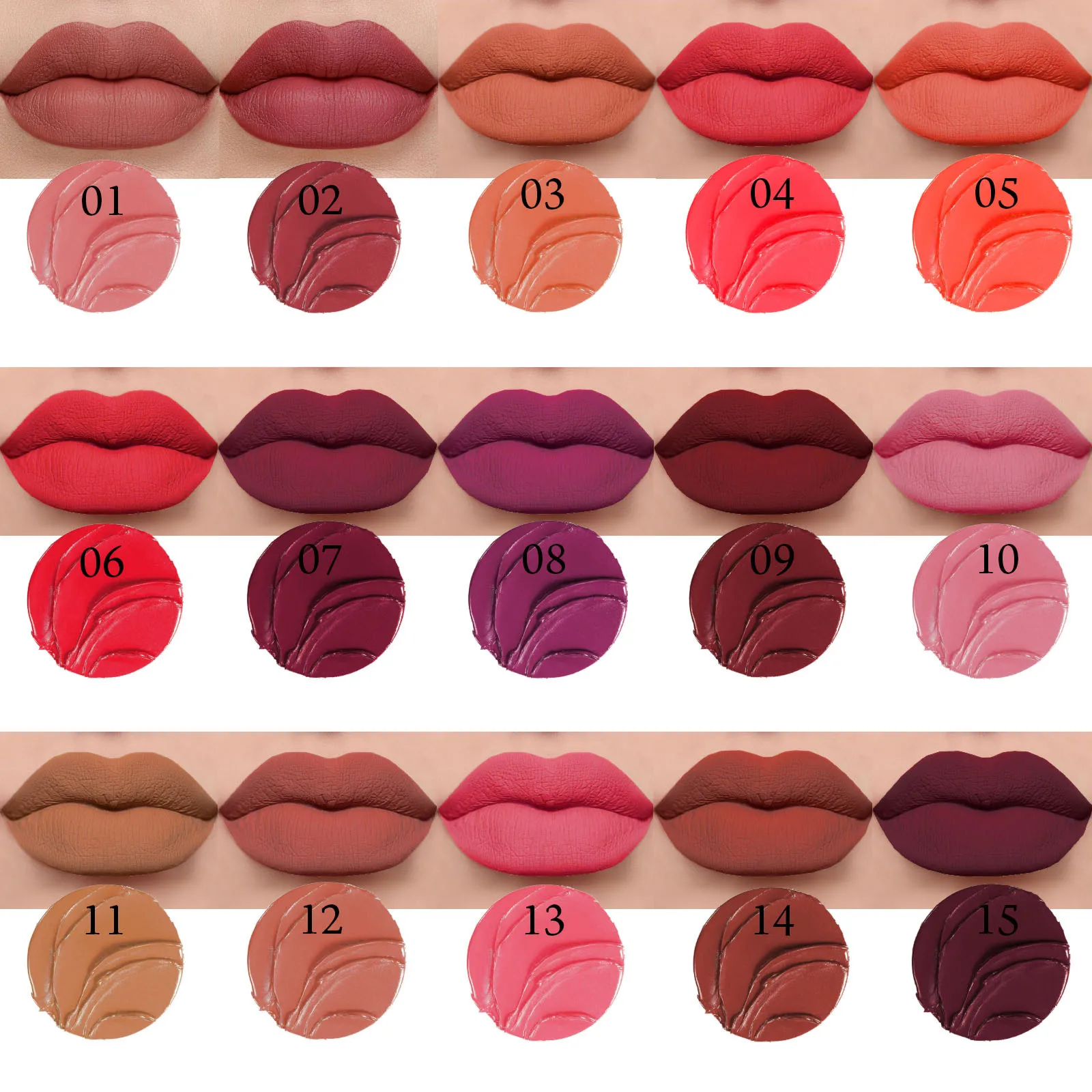 Top Trends: 15 Colors Velvet Matte Lipstick Long Lasting Waterproof Color Rendering Non-stick Cup Lip Glaze Lips Liner Pencil Woman Cosmetic Shoppable Styles